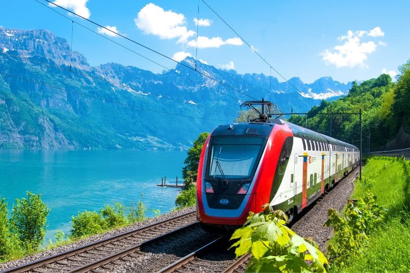 train-going-through-mountains