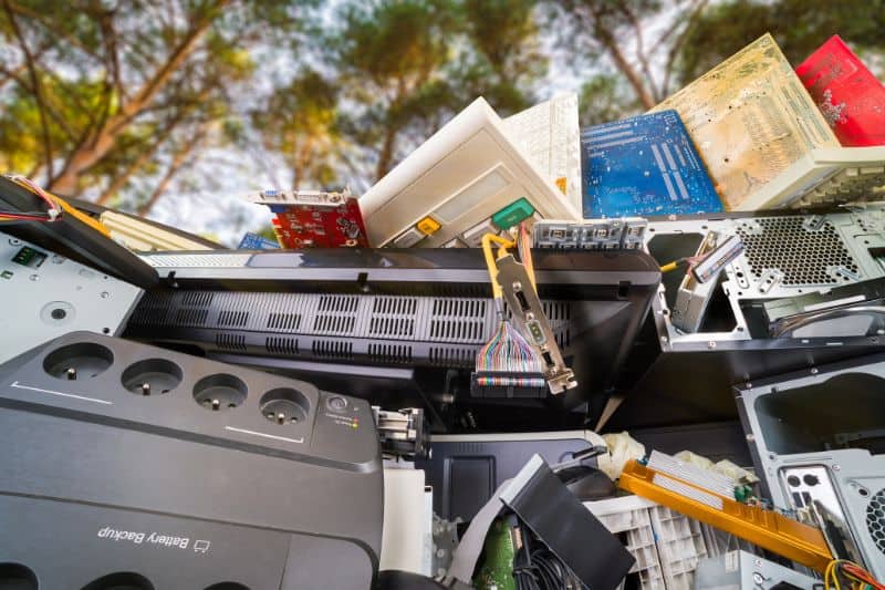 Discarded electronics for recycling