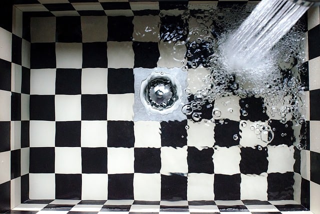 sink-kitchen-checkered-water-tap