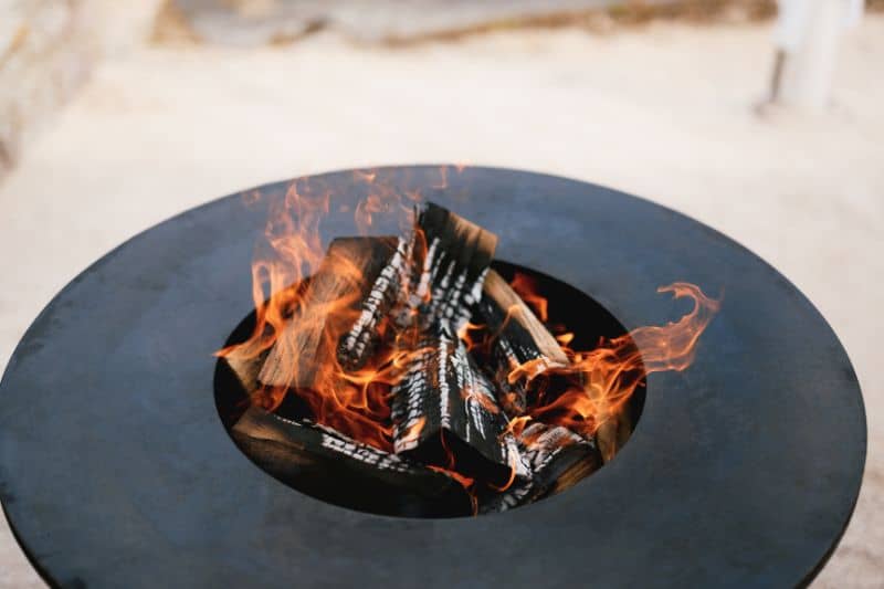 Wood in firepit