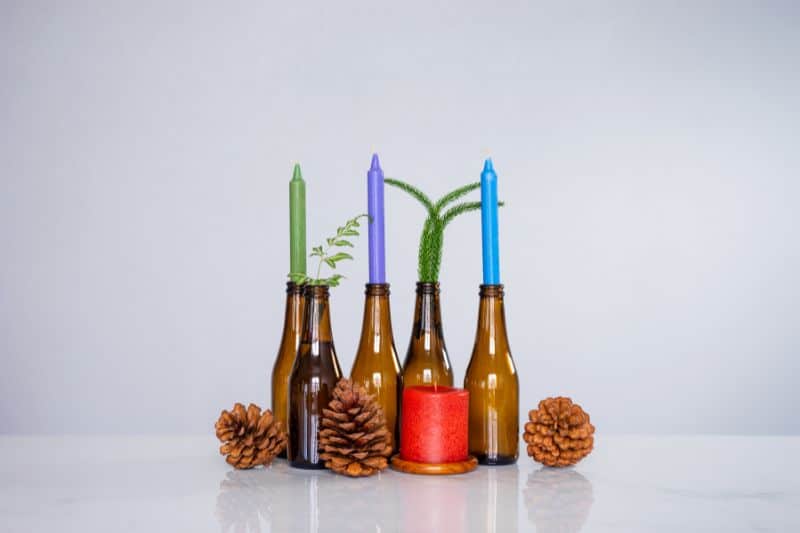 Candle Holders from wine bottles