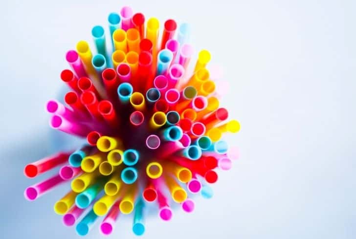 Concept Of Reducing Pollutionused Plastic Straws In Recycle