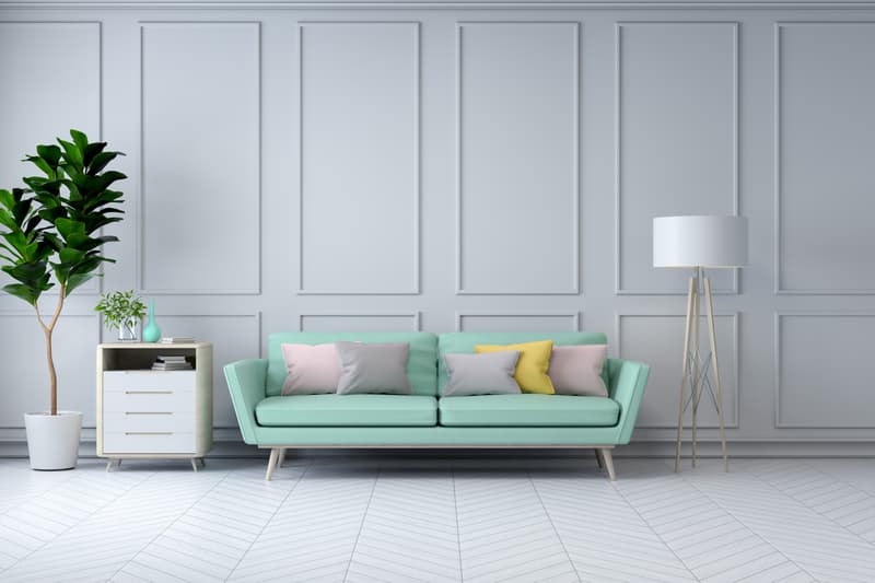 minimalist-white-room-interior-green-armchair