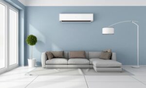 blue-living-room-with-air-conditioner